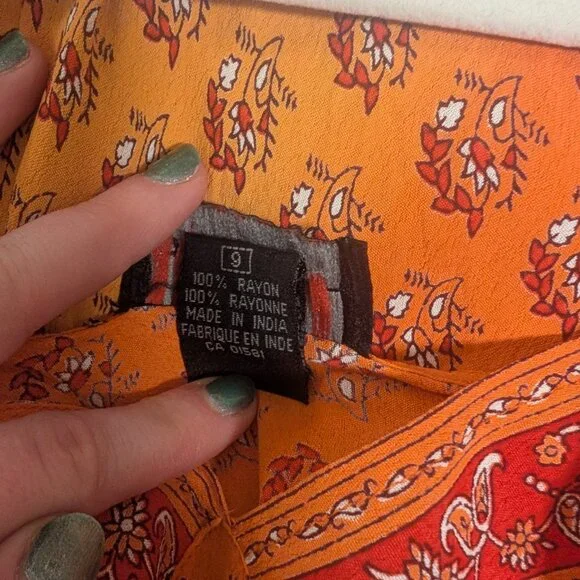 Vintage orange midi slip dress - Picture 9 of 10